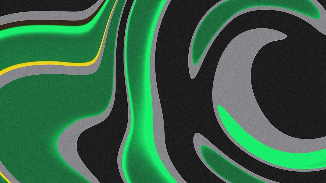 Abstract geometric sage green and dark green shapes, minimalist line art, no text, no letters